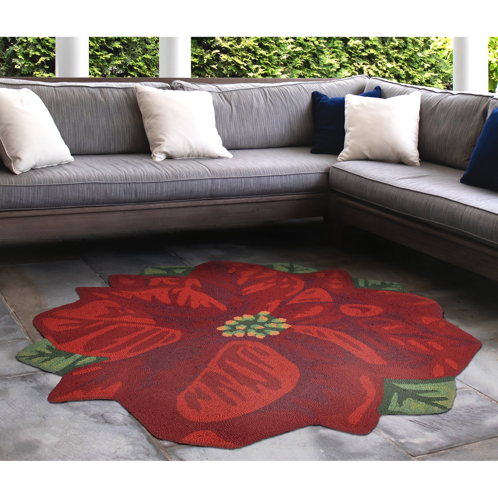 Frontporch Poinsettia Indoor Outdoor Mat