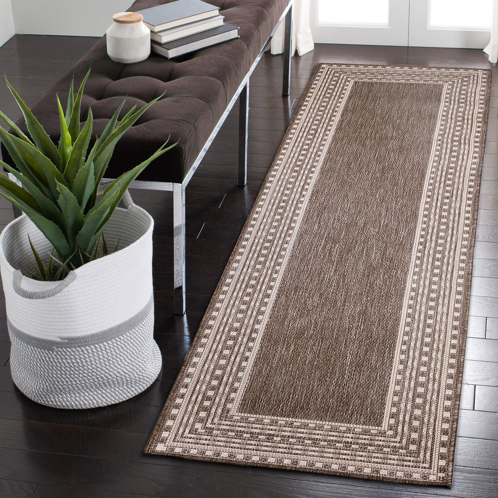 Malibu Etched Border Indoor Outdoor Area Rug