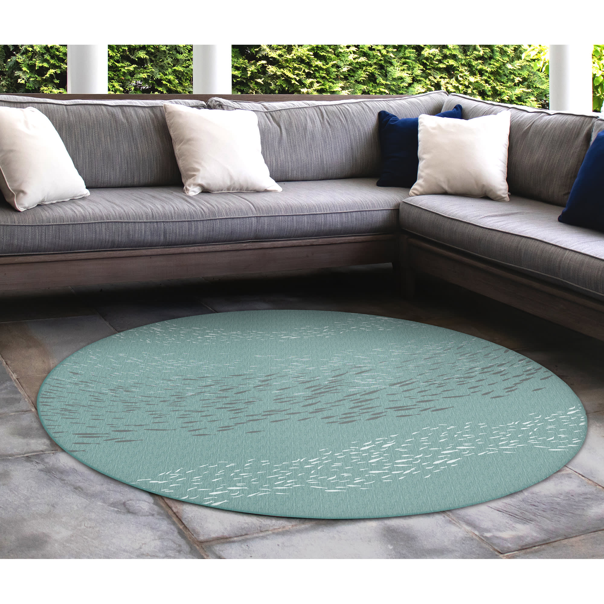 Carmel School Of Fish Indoor Outdoor Area Rug