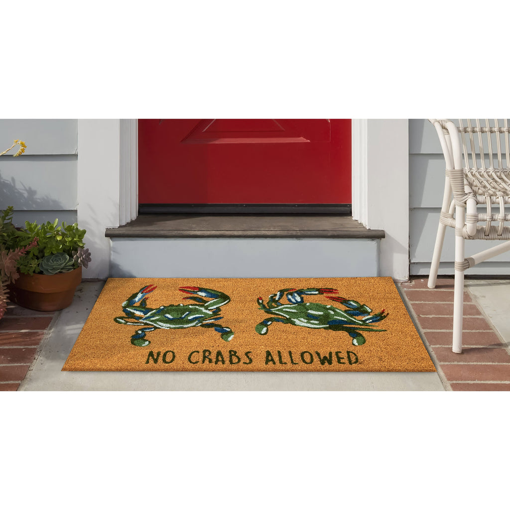 Natura No Crabs Allowed Coir Doormat with Non-Skid Backing