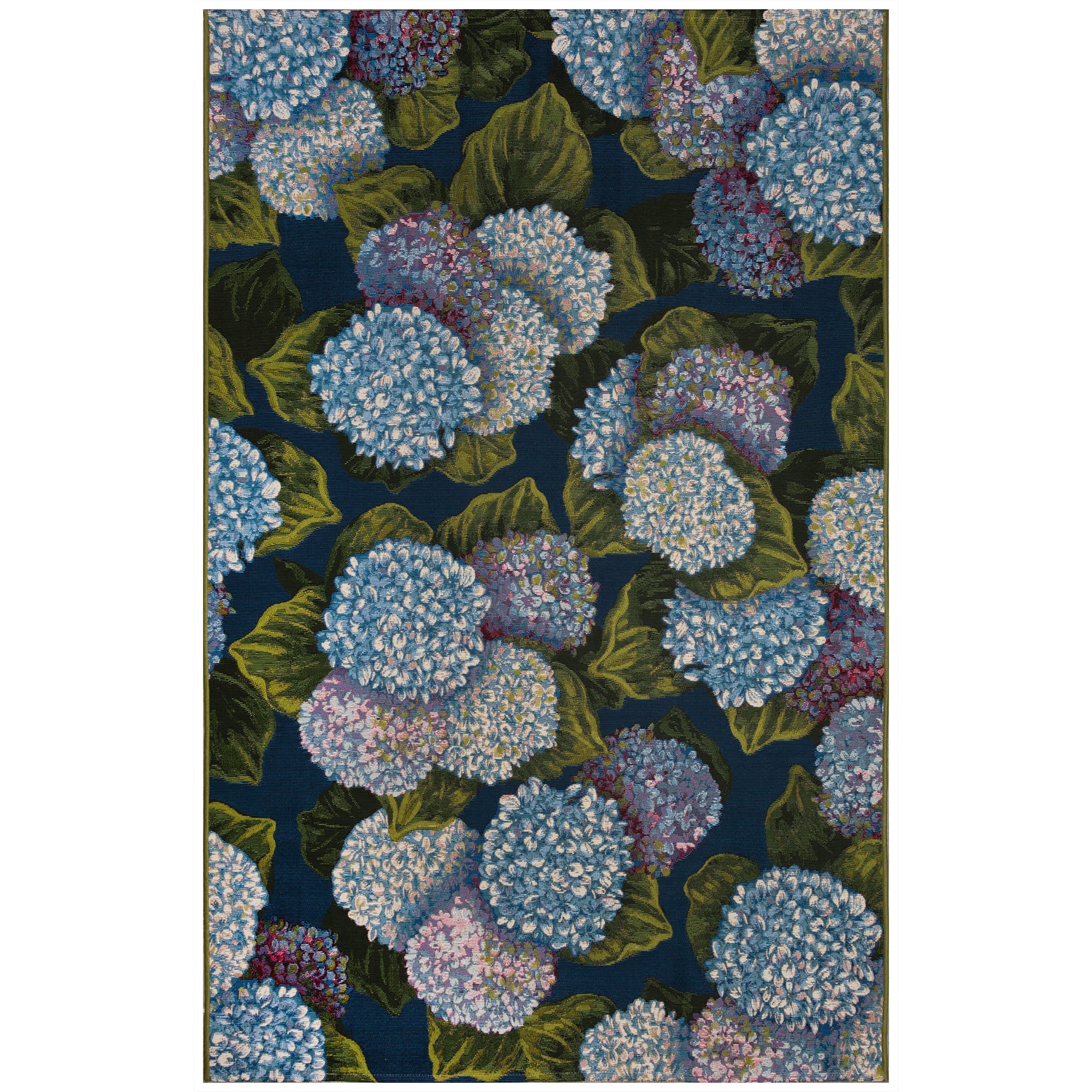 Marina Hydrangea Blooms Indoor Outdoor Area Rug
