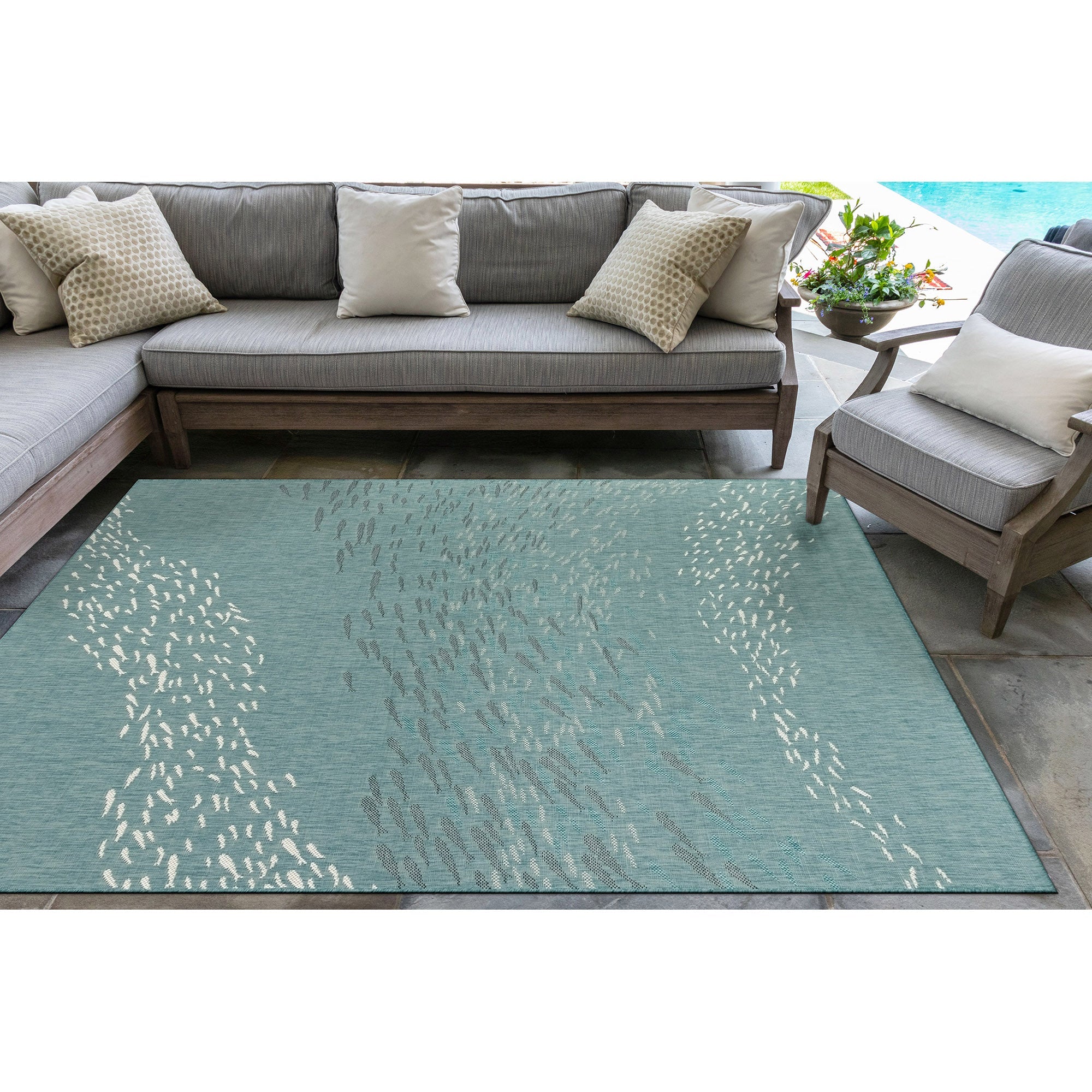 Carmel School Of Fish Indoor Outdoor Area Rug