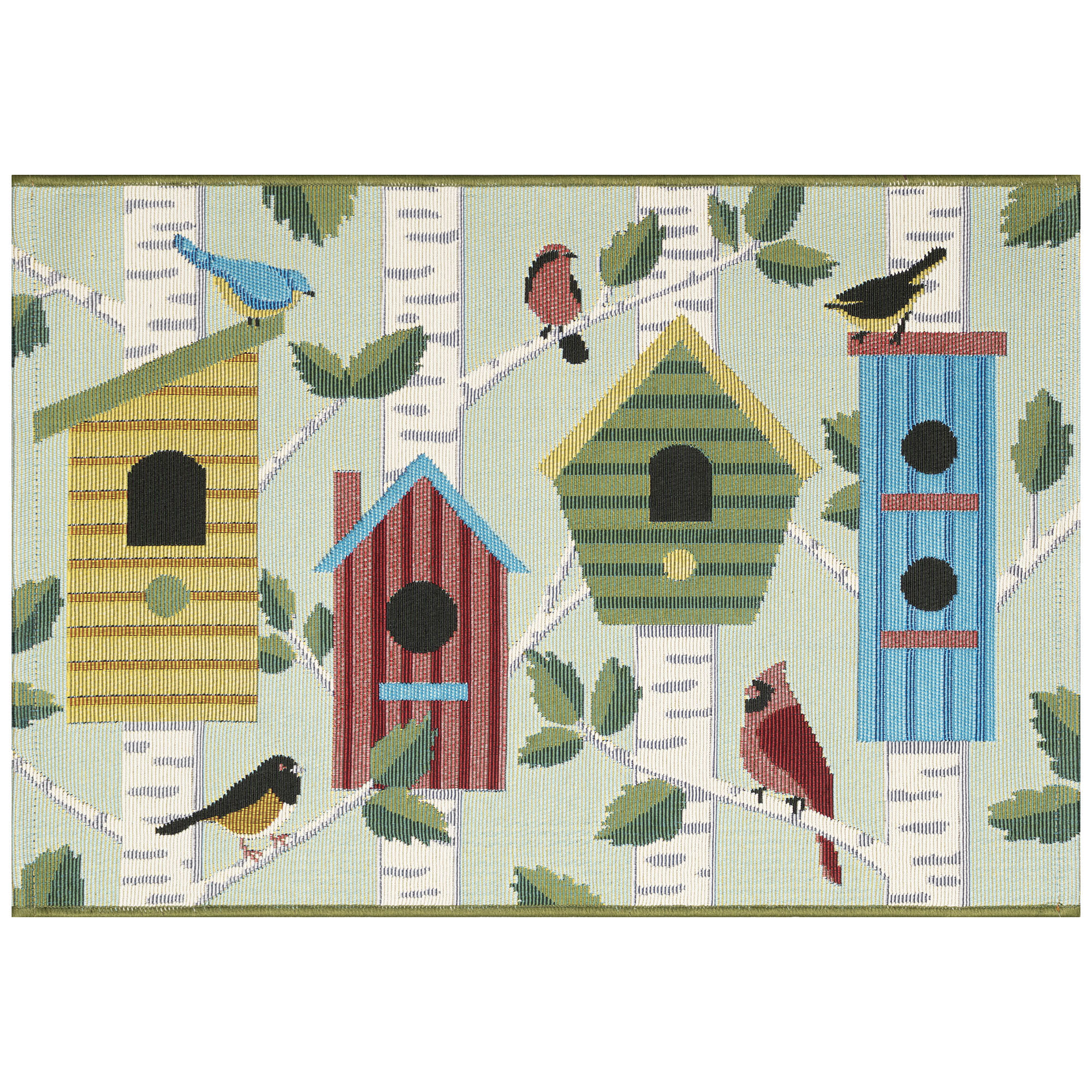 Esencia Bird Condos Indoor Outdoor Mat with Non-Skid Backing