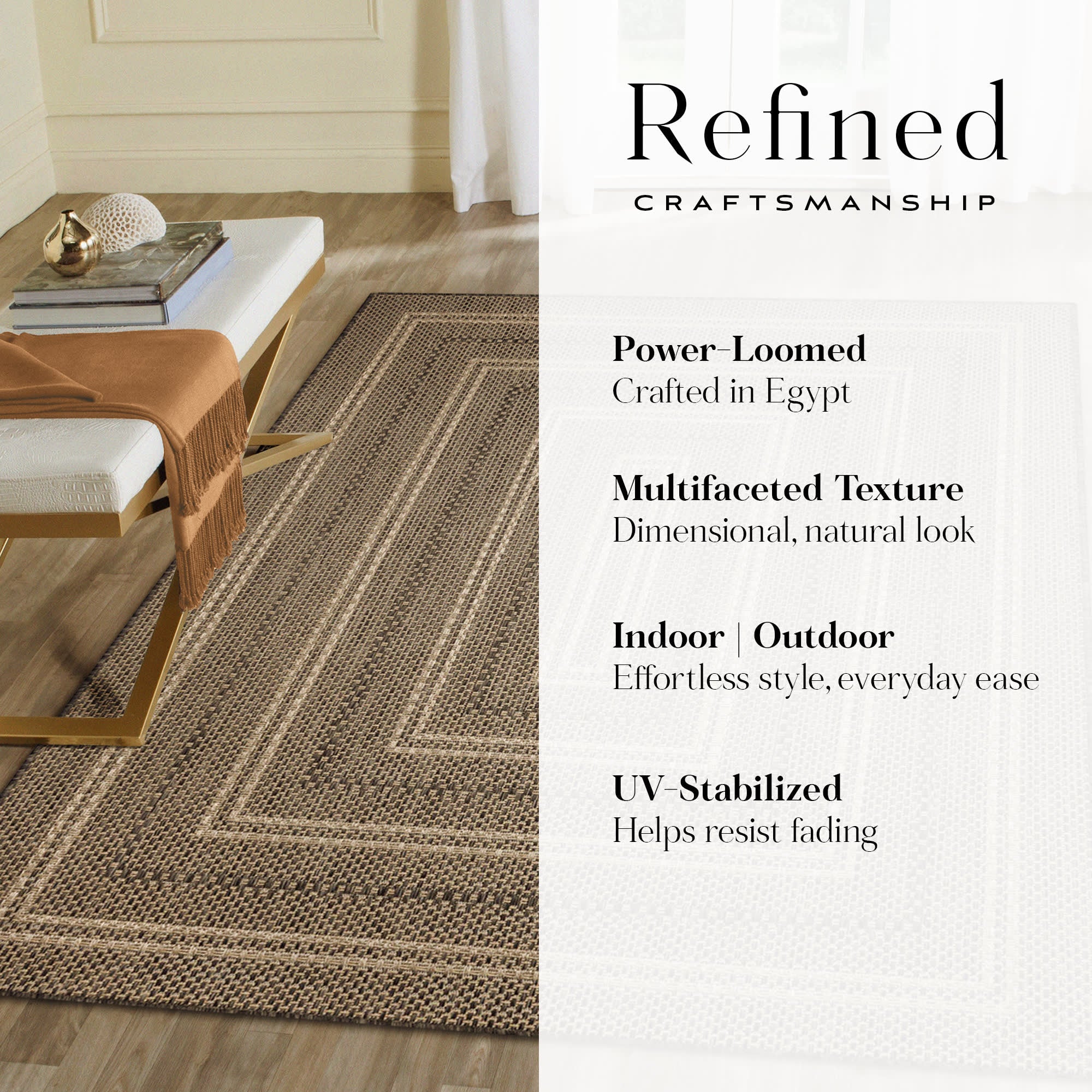 Monaco Multi Border Indoor Outdoor Area Rug