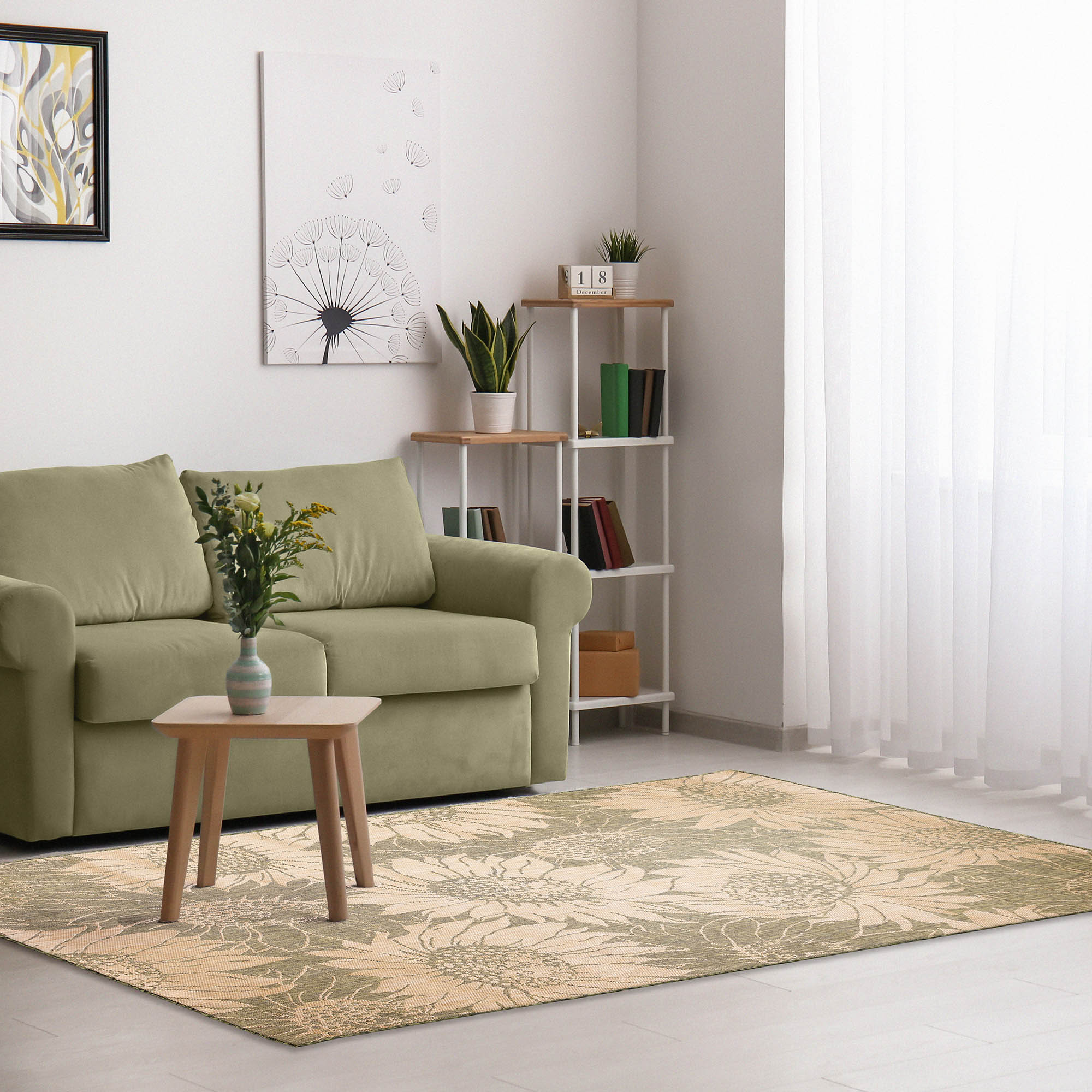 Carmel Sunflower Field Indoor Outdoor Area Rug