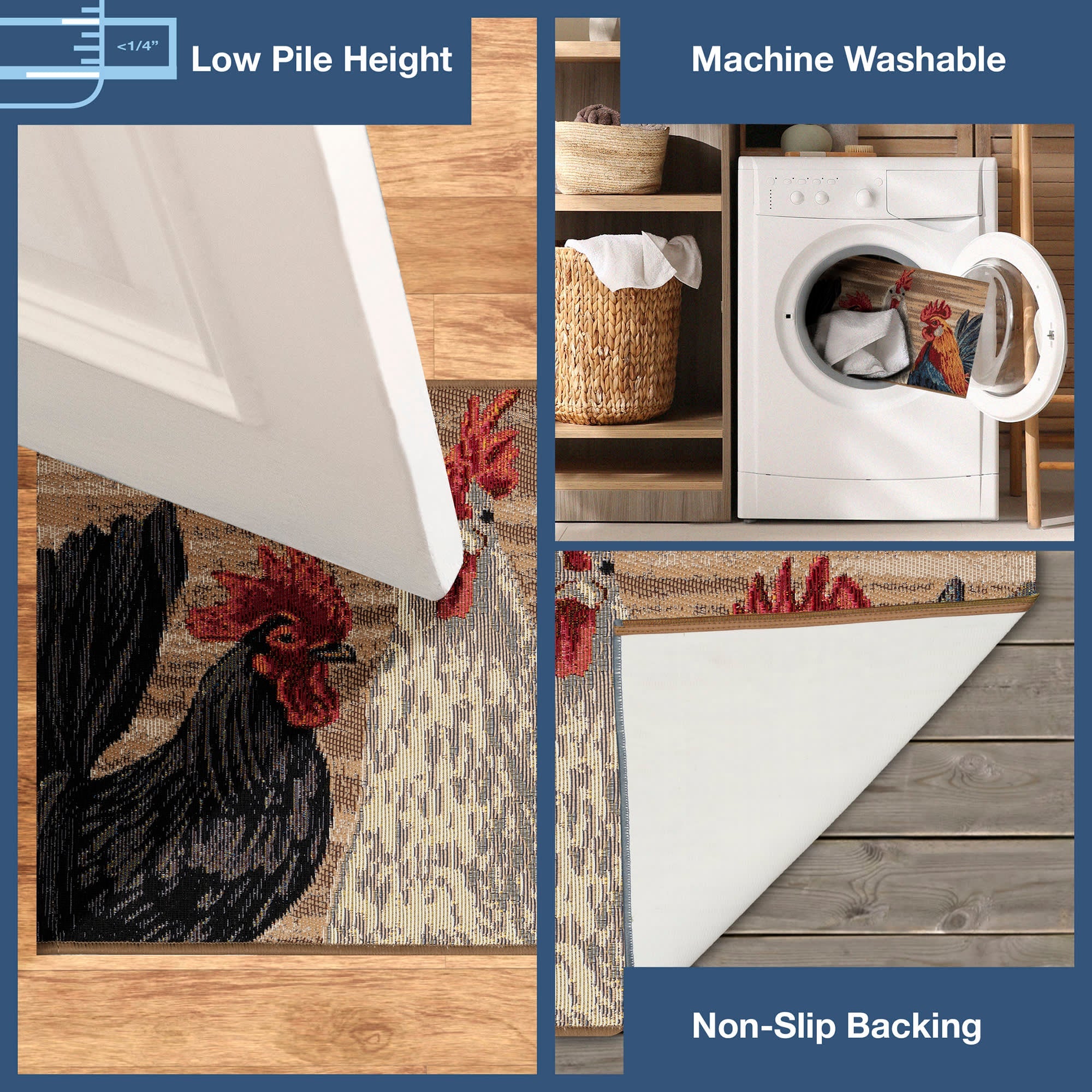 Esencia Three Roosters Indoor Outdoor Mat