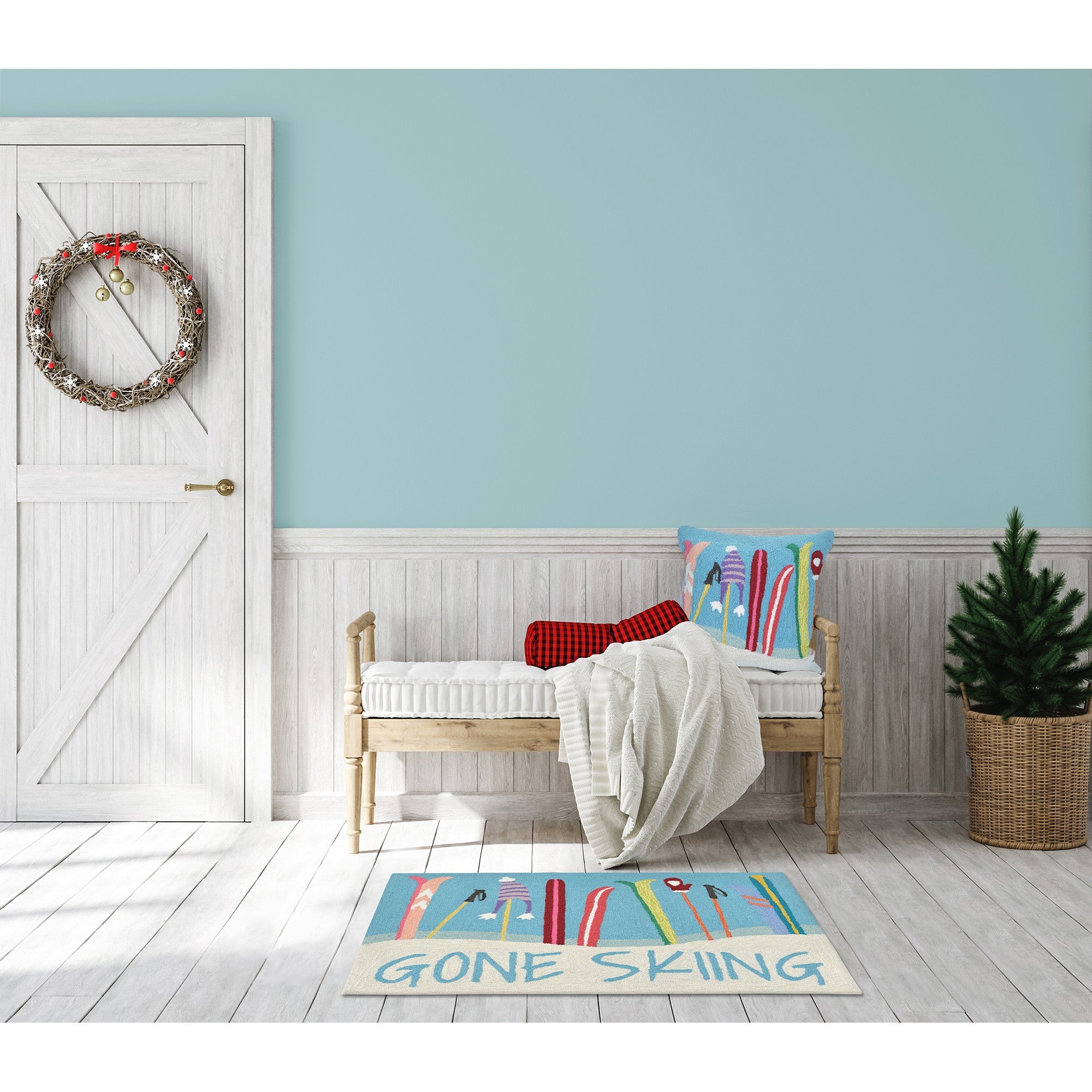 Frontporch Gone Skiing Indoor Outdoor Mat