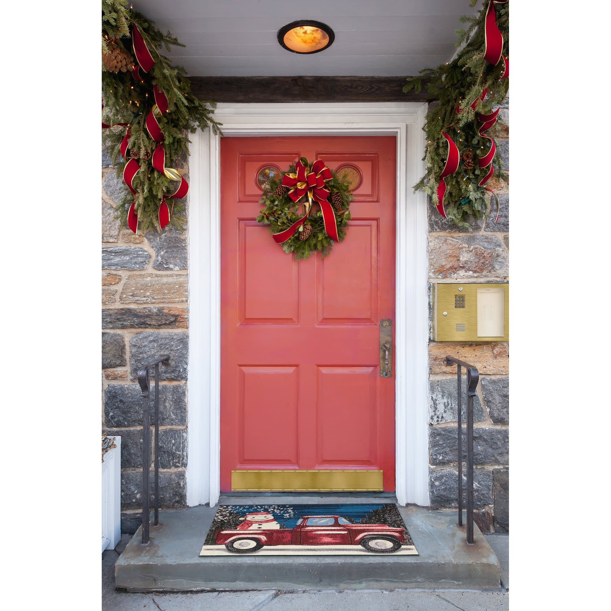 Esencia Truck Load Of Cheer Indoor Outdoor Mat