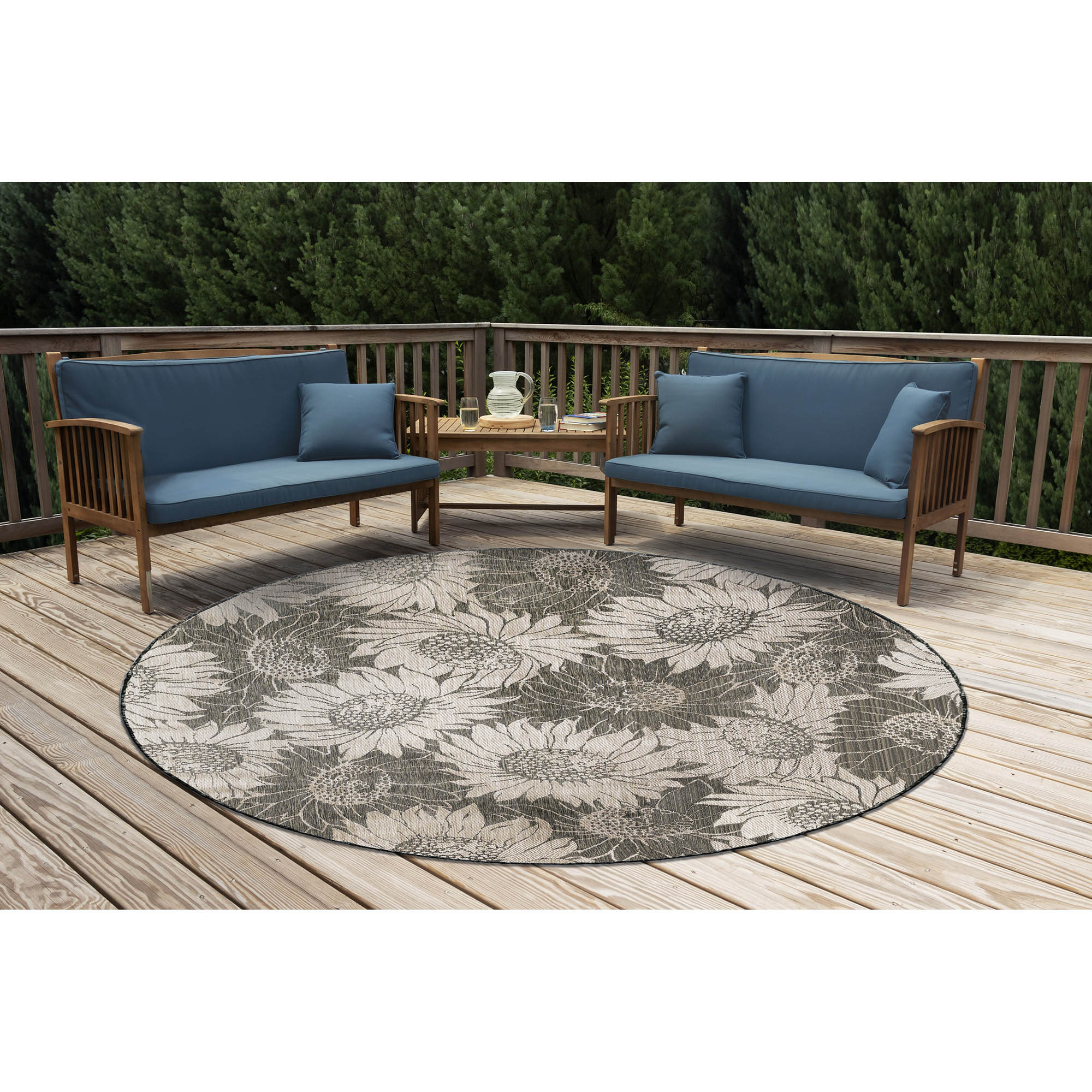 Carmel Sunflower Field Indoor Outdoor Area Rug