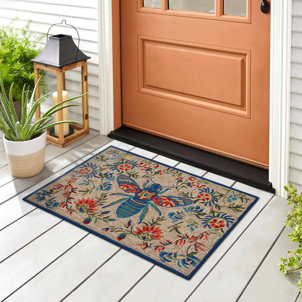 Frontporch Flora Bee Indoor Outdoor Mat