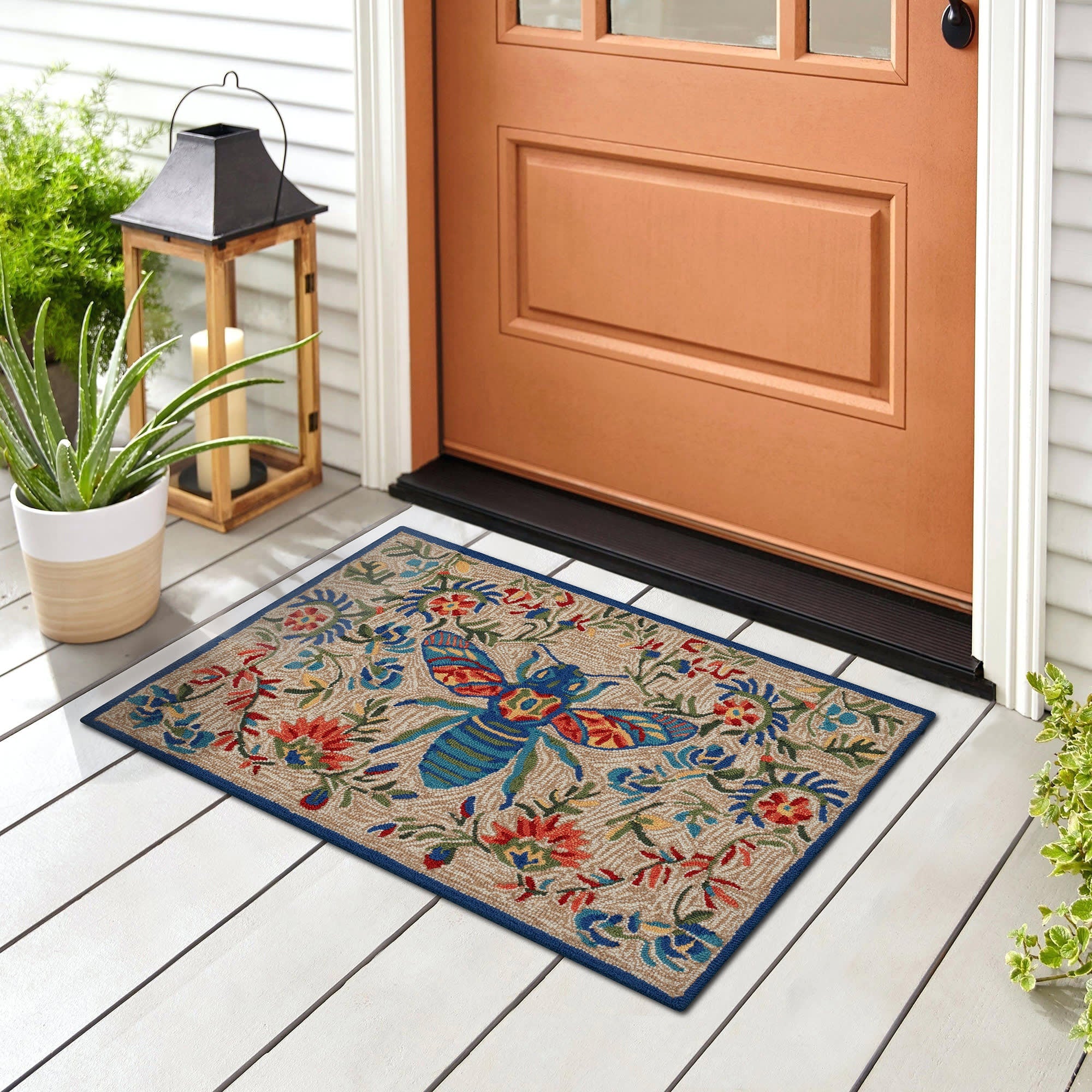 Frontporch Flora Bee Indoor Outdoor Mat