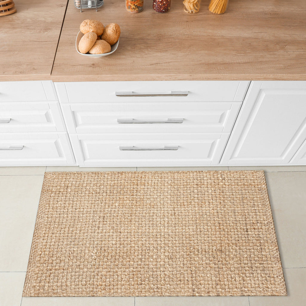 Playa Plain Jute Indoor Non-Skid Kitchen Mat