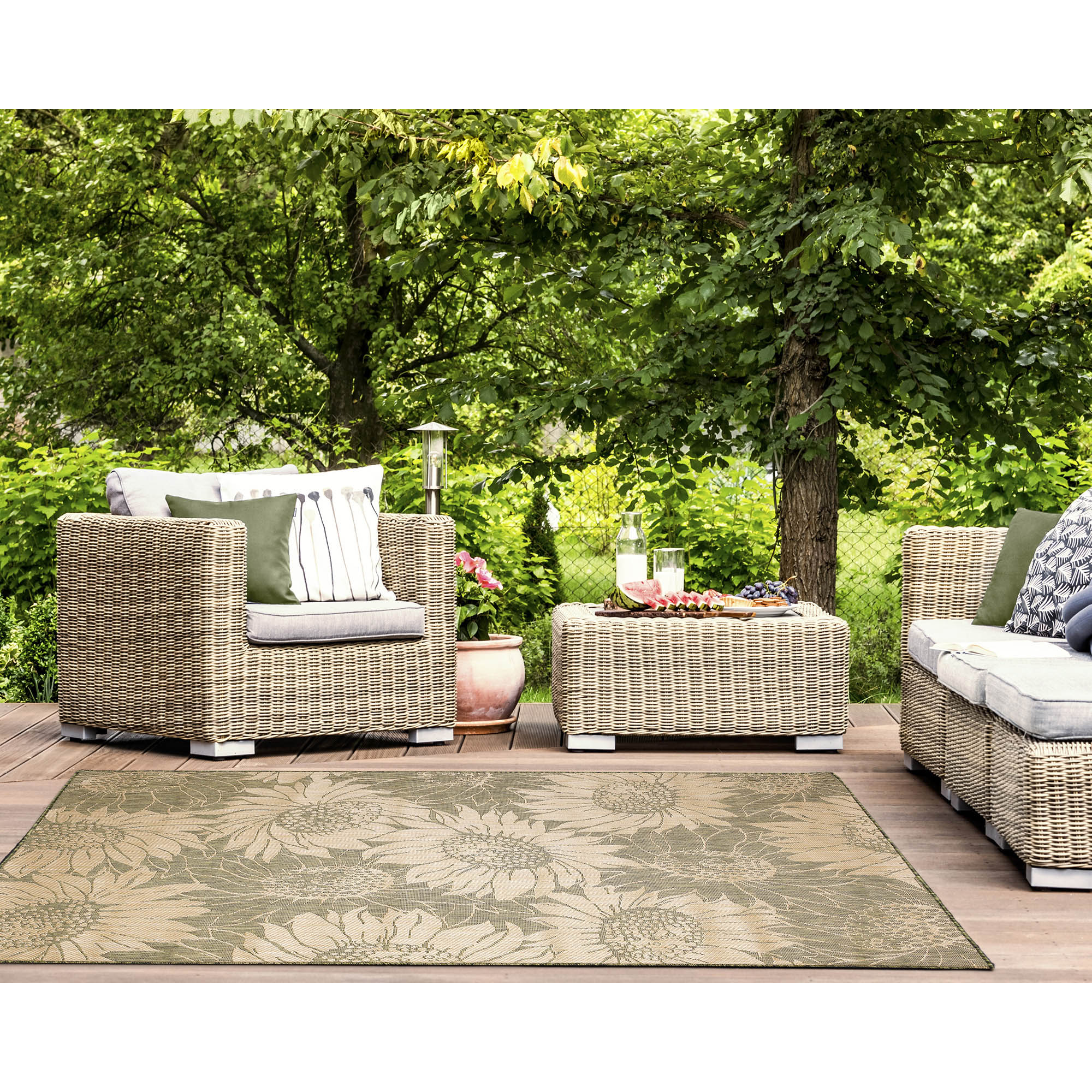 Carmel Sunflower Field Indoor Outdoor Area Rug