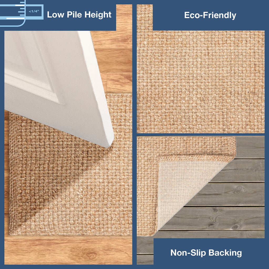 Playa Plain Jute Indoor Non-Skid Kitchen Mat