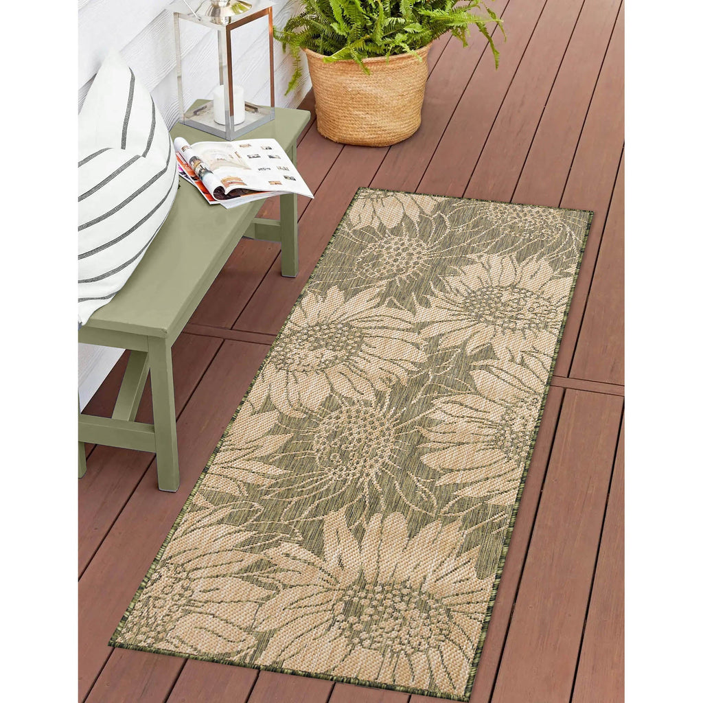 Carmel Sunflower Field Indoor Outdoor Area Rug
