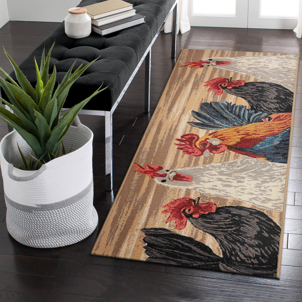 Esencia Three Roosters Indoor Outdoor Mat