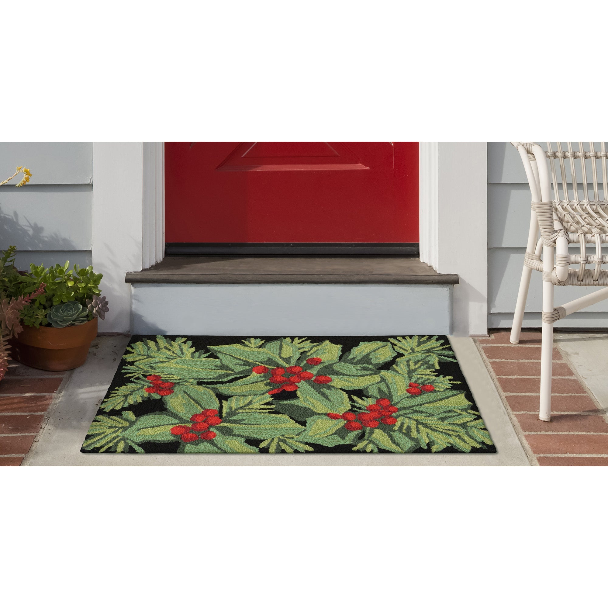 Frontporch Hollyberries Indoor Outdoor Mat