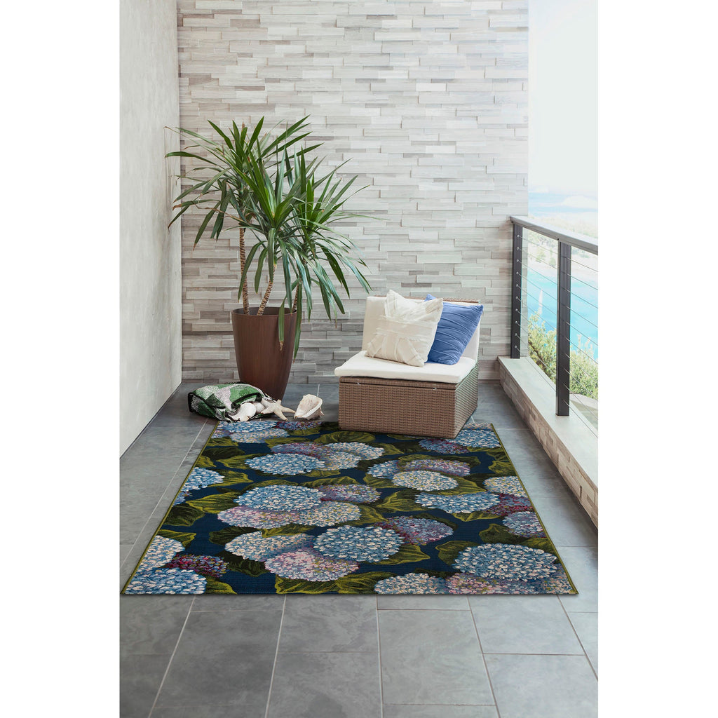 Marina Hydrangea Blooms Indoor Outdoor Area Rug