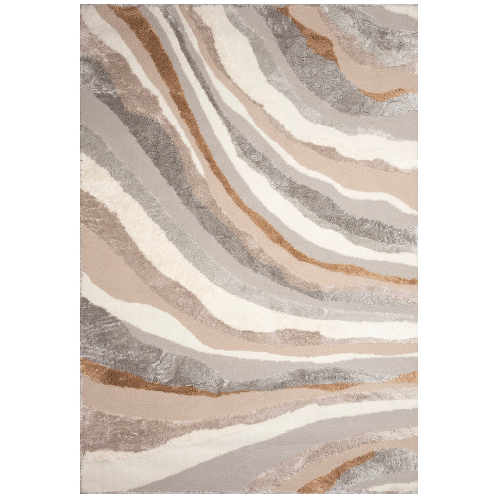 Fiord Wave Indoor Area Rug with Non-Skid Backing