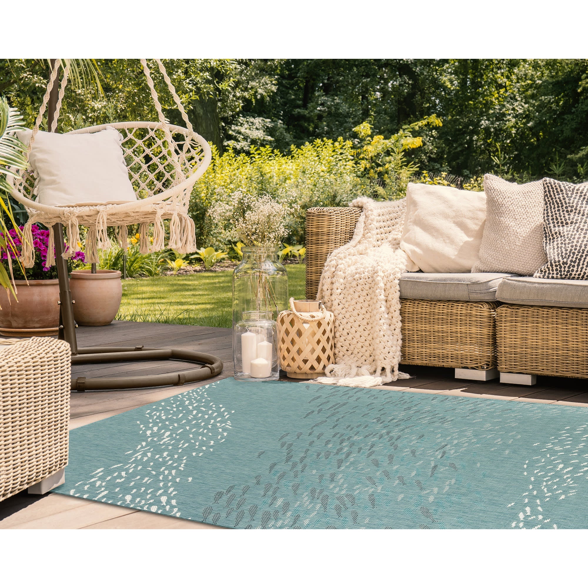 Carmel School Of Fish Indoor Outdoor Area Rug