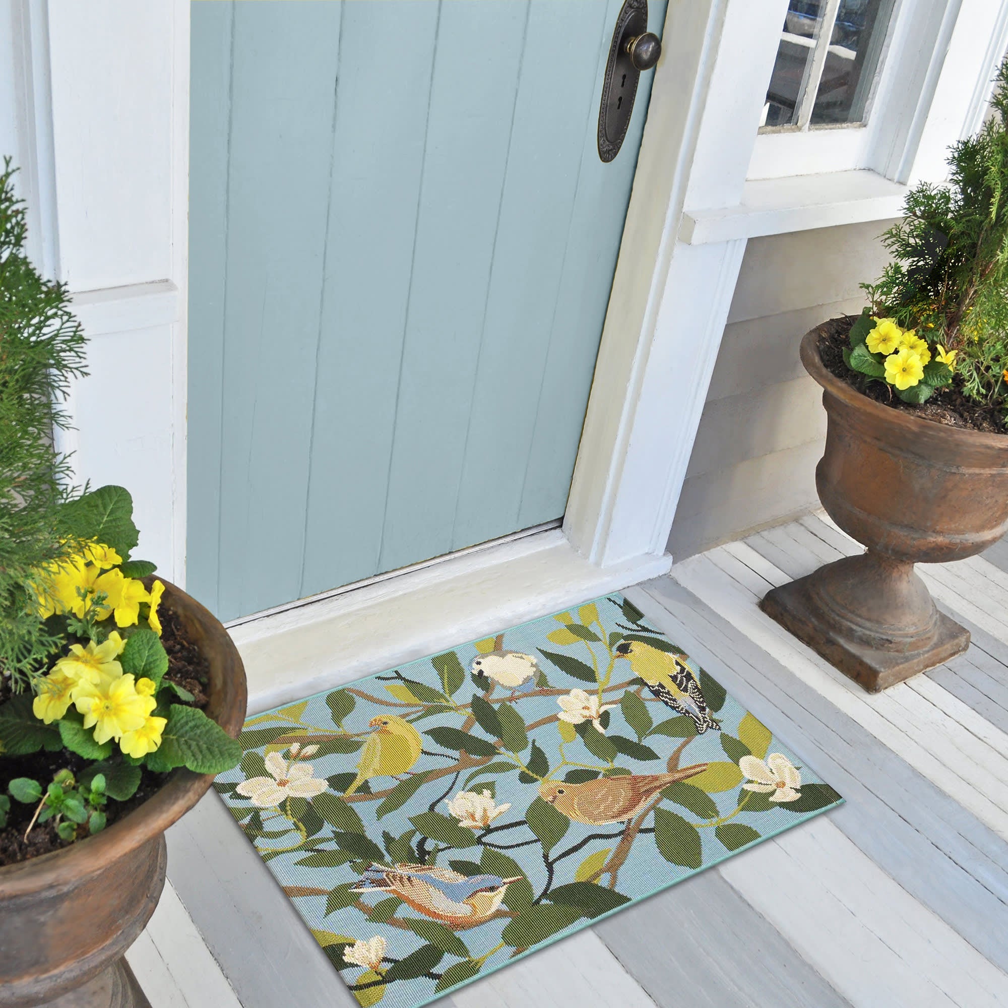 Esencia Floral Finches Indoor Outdoor Mat