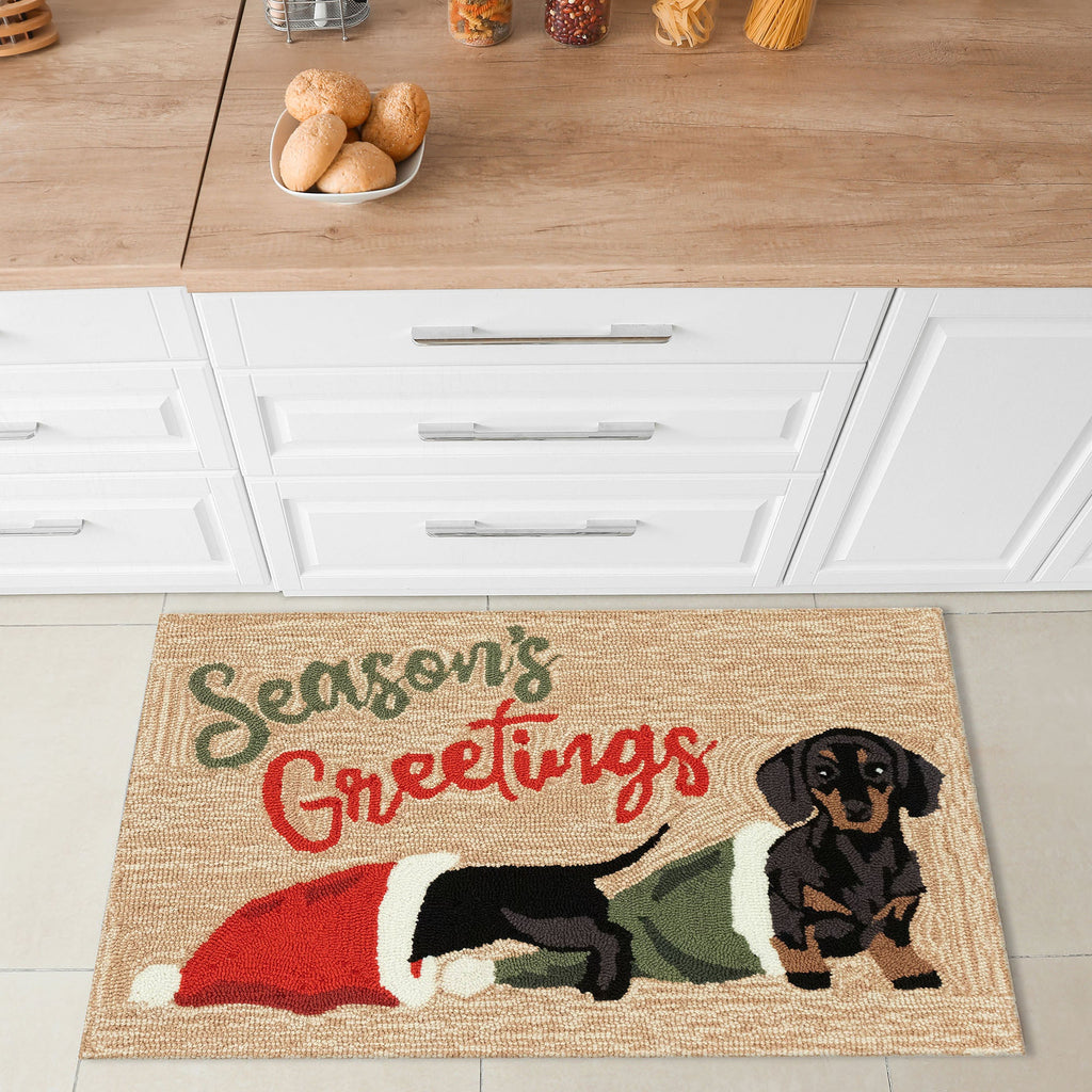 Frontporch Dachshund Greetings Indoor Outdoor Mat