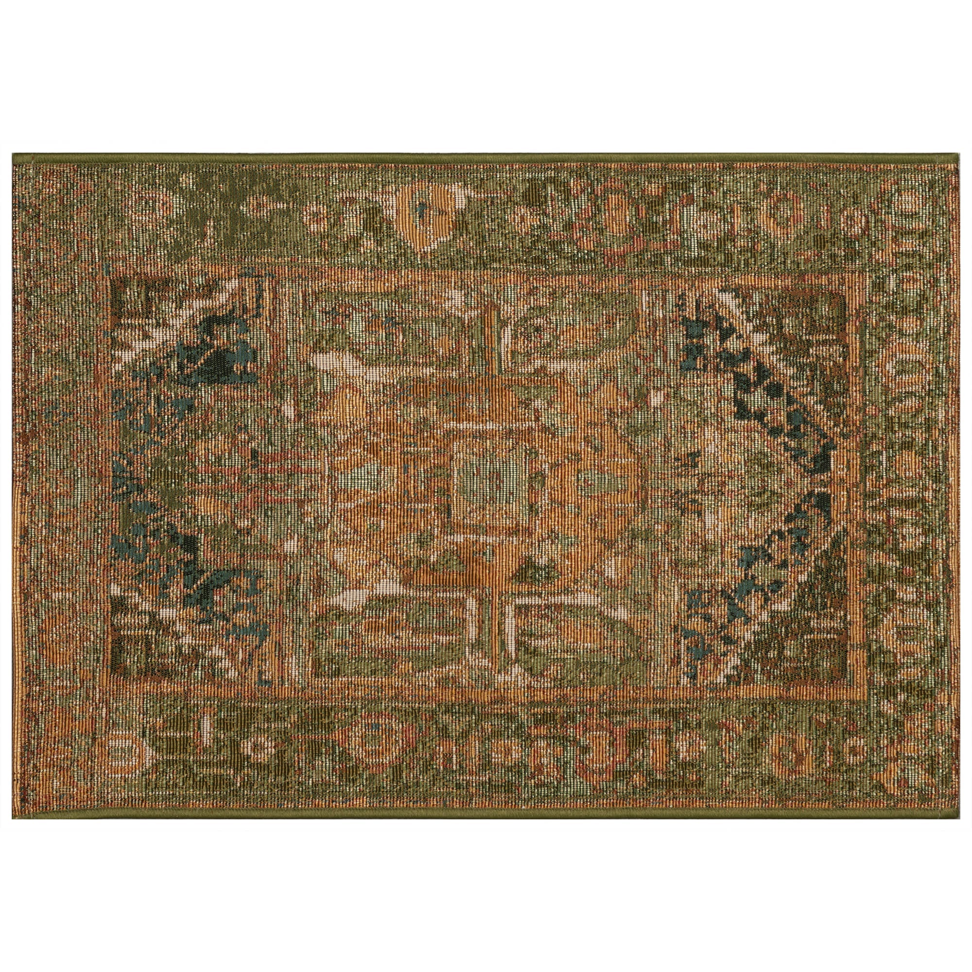 Esencia Heriz Indoor Outdoor Mat with Non-Skid Backing