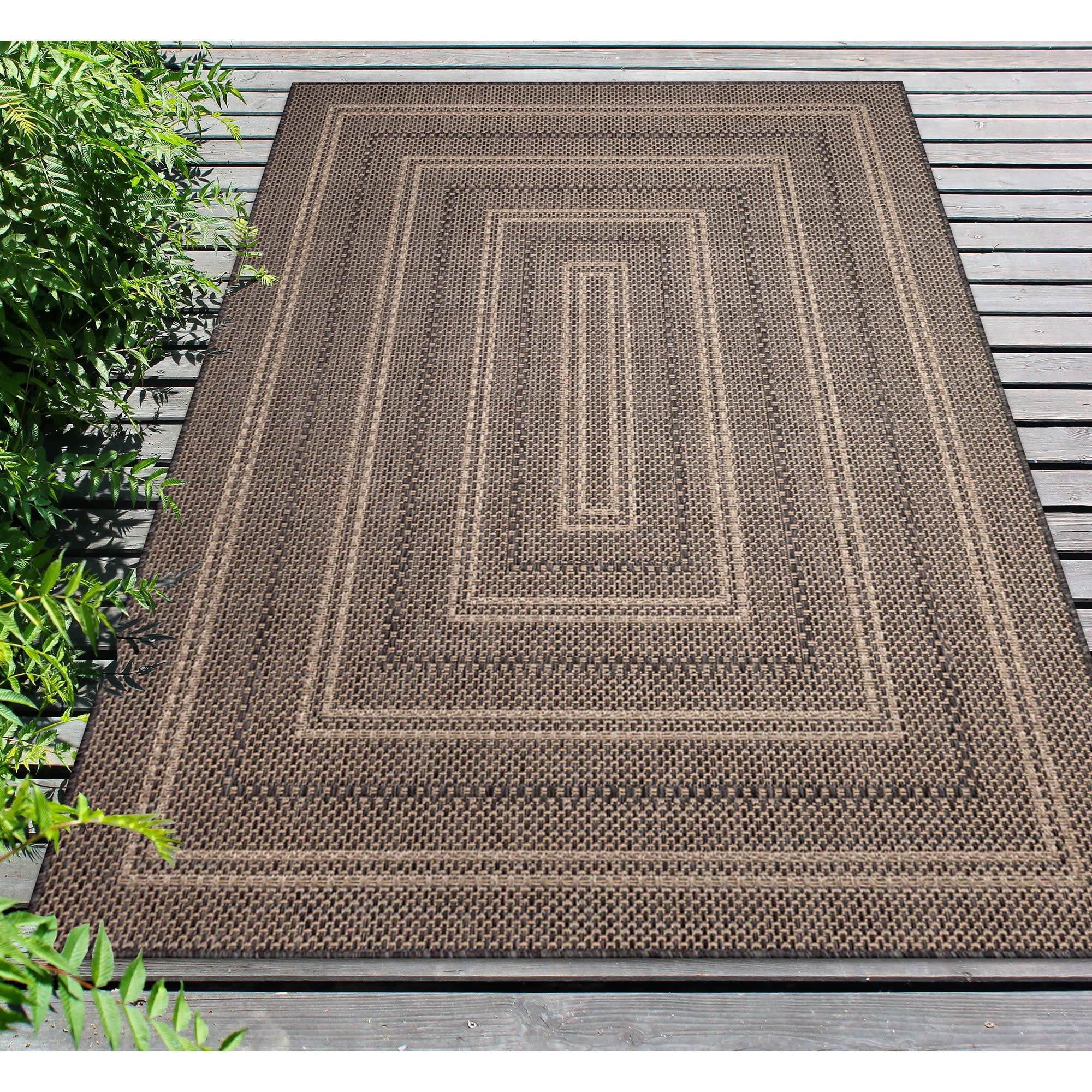 Monaco Multi Border Indoor Outdoor Area Rug