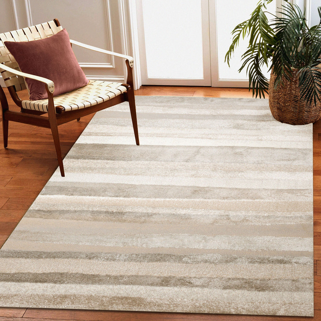 Fiord Stripe Indoor Area Rug with Non-Skid Backing