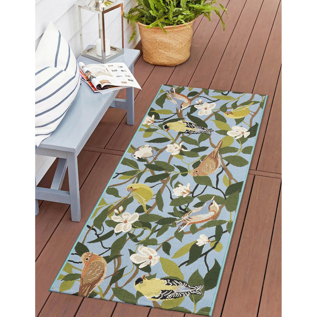Esencia Floral Finches Indoor Outdoor Mat