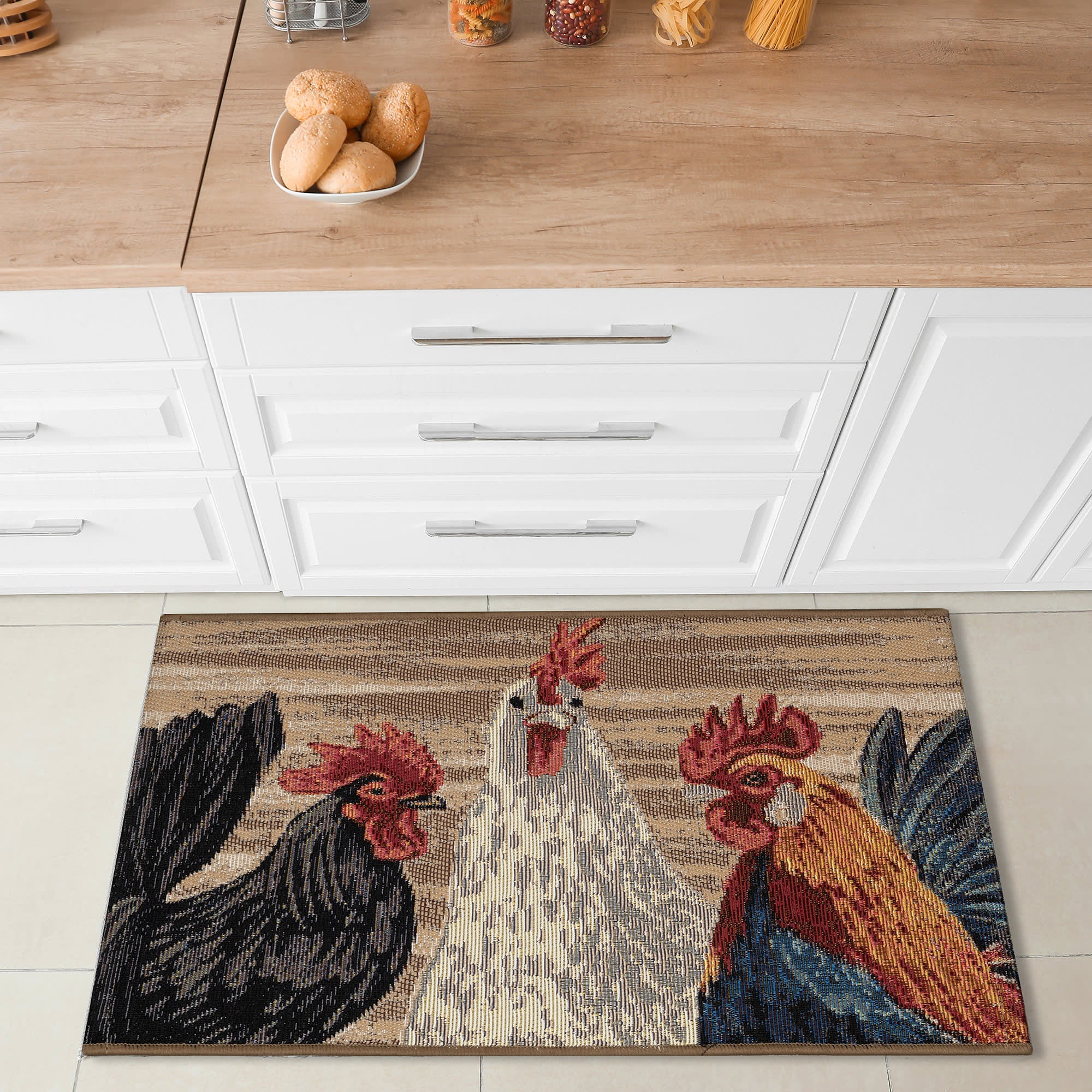 Esencia Three Roosters Indoor Outdoor Mat
