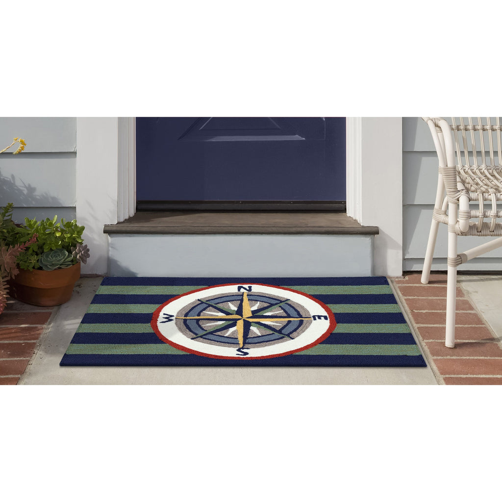 Frontporch Striped Compass Indoor Outdoor Mat