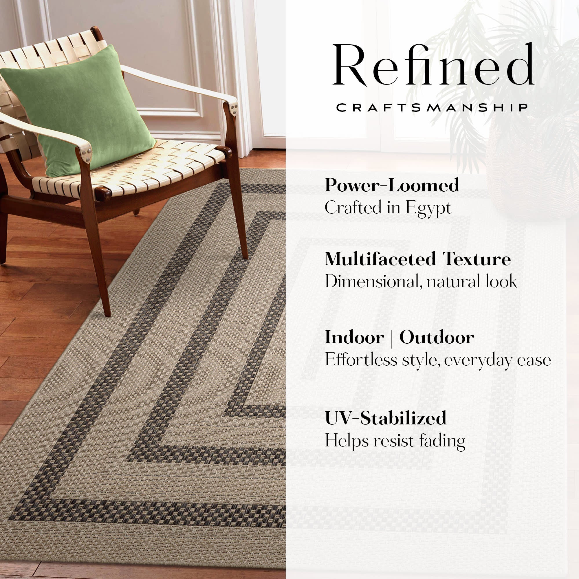 Monaco Multi Border Indoor Outdoor Area Rug