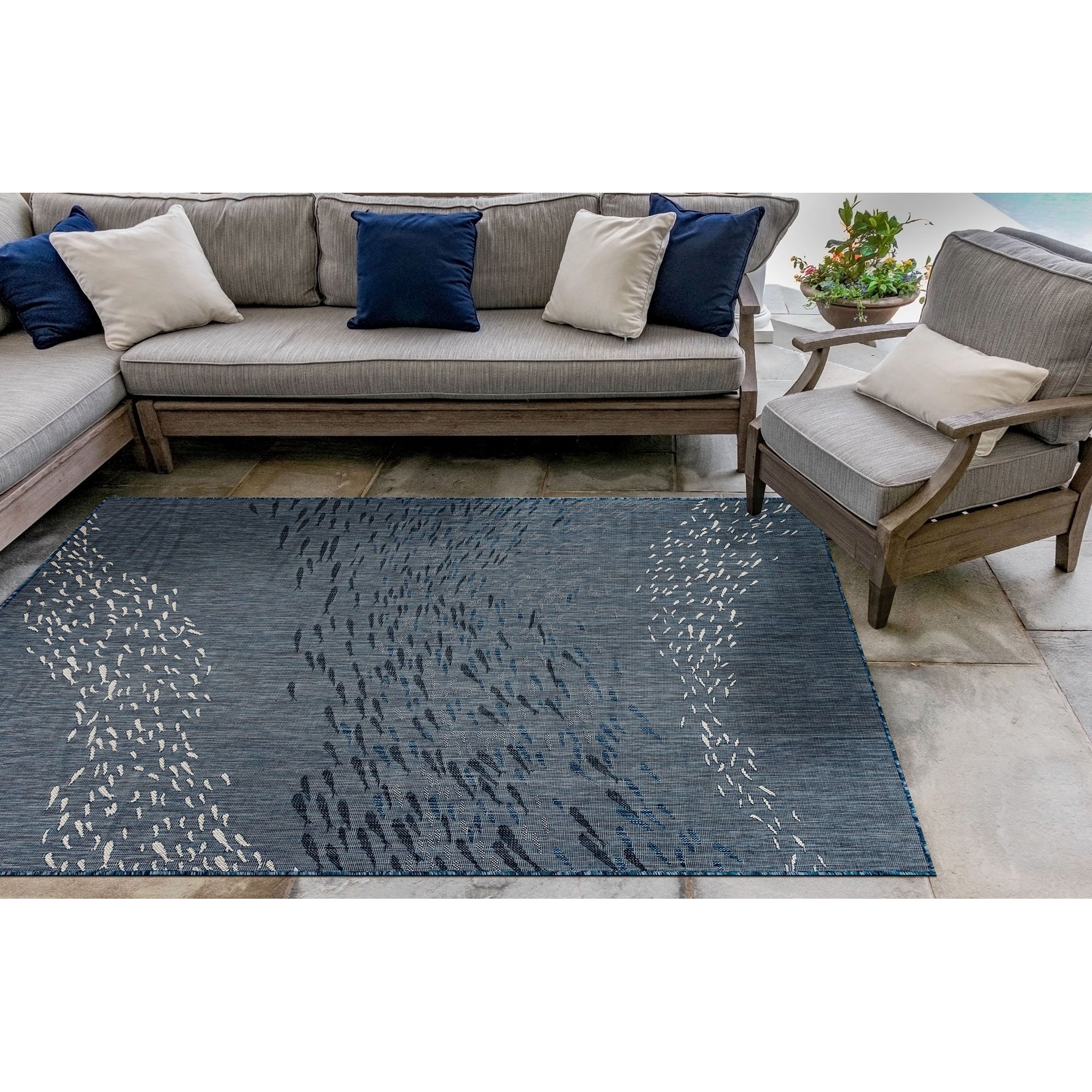 Carmel School Of Fish Indoor Outdoor Area Rug