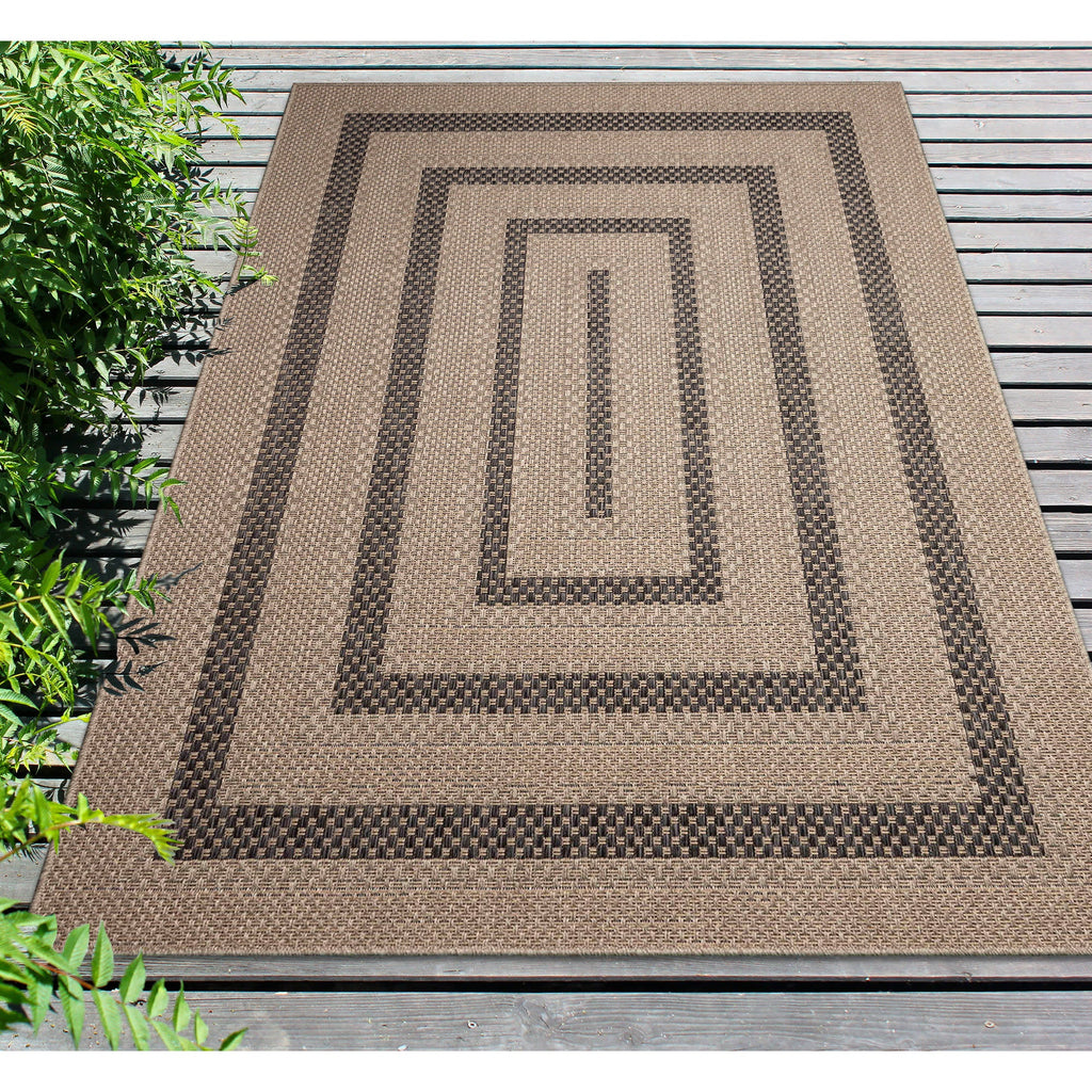 Monaco Multi Border Indoor Outdoor Area Rug