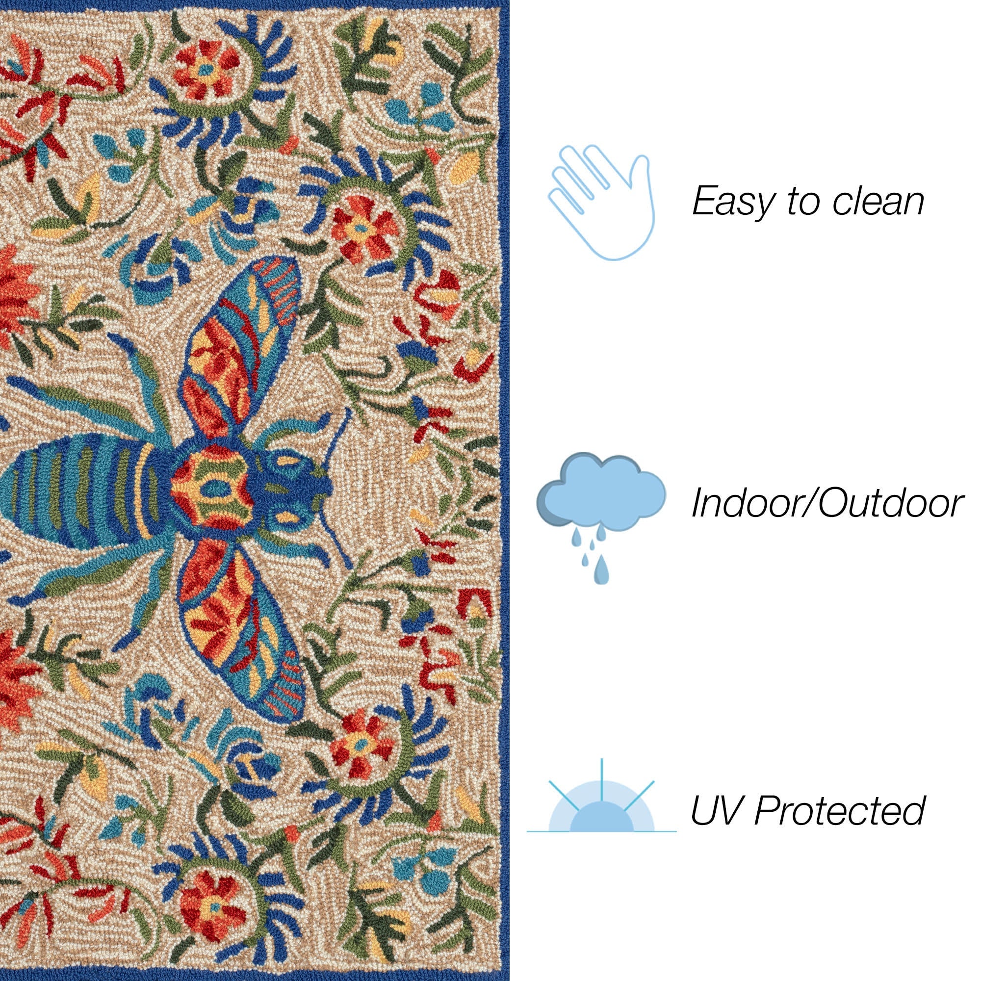 Frontporch Flora Bee Indoor Outdoor Mat