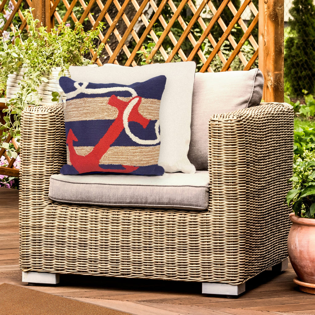 Frontporch Anchor Indoor Outdoor Square Throw Pillow