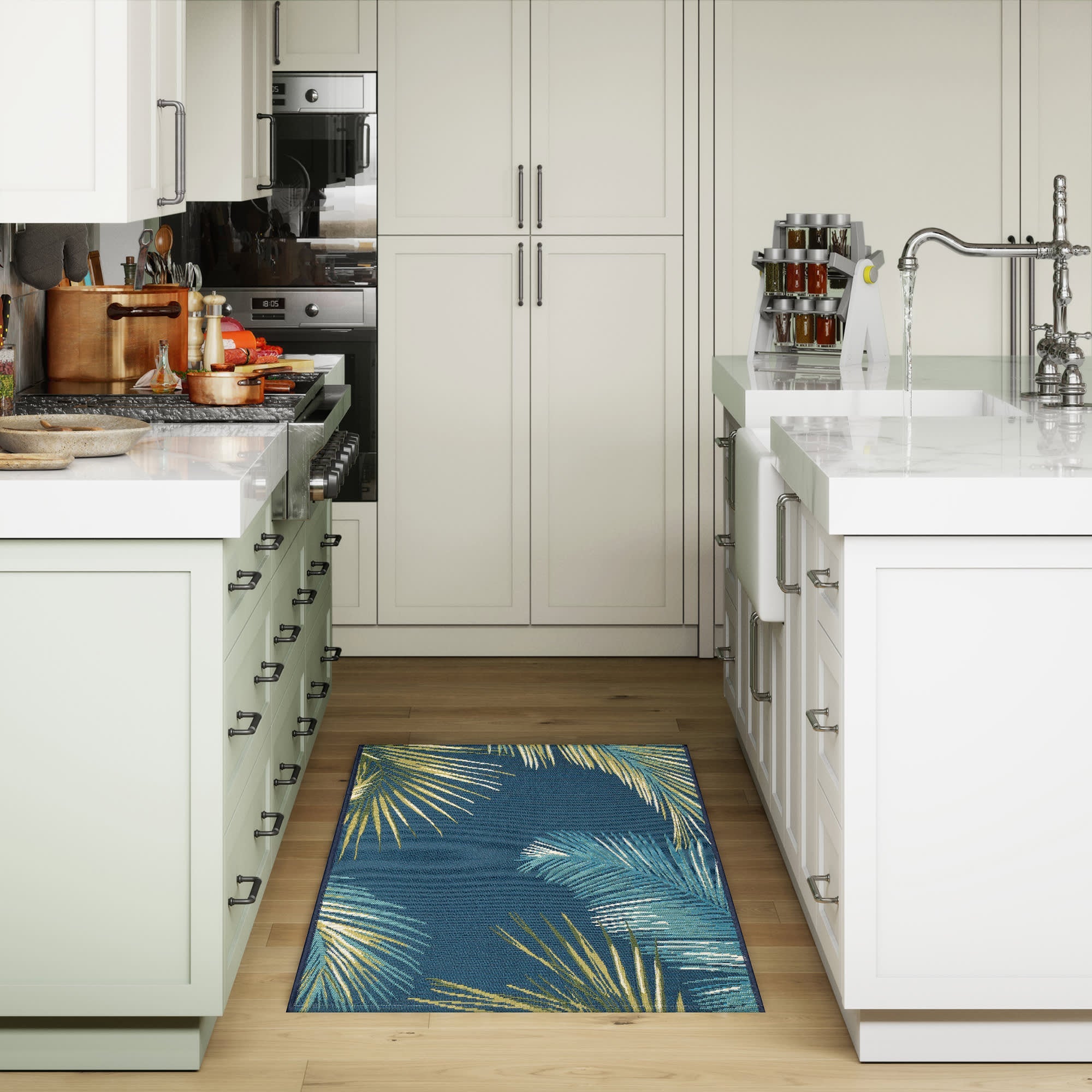 Esencia Palm Border Indoor Outdoor Mat