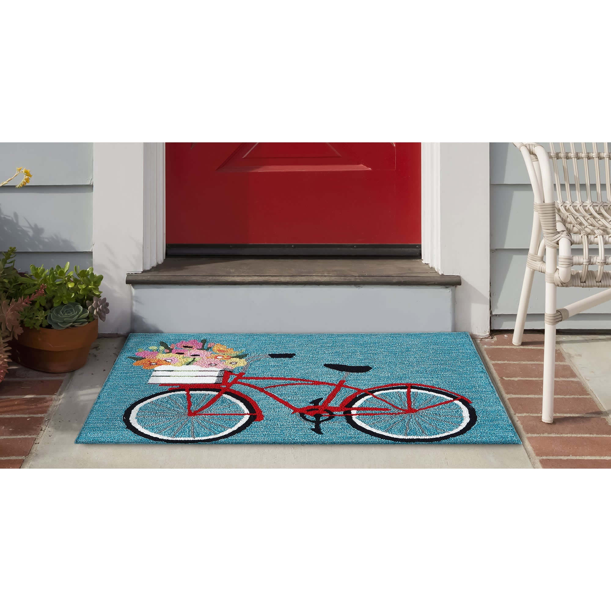 Frontporch Bike Ride Indoor Outdoor Mat