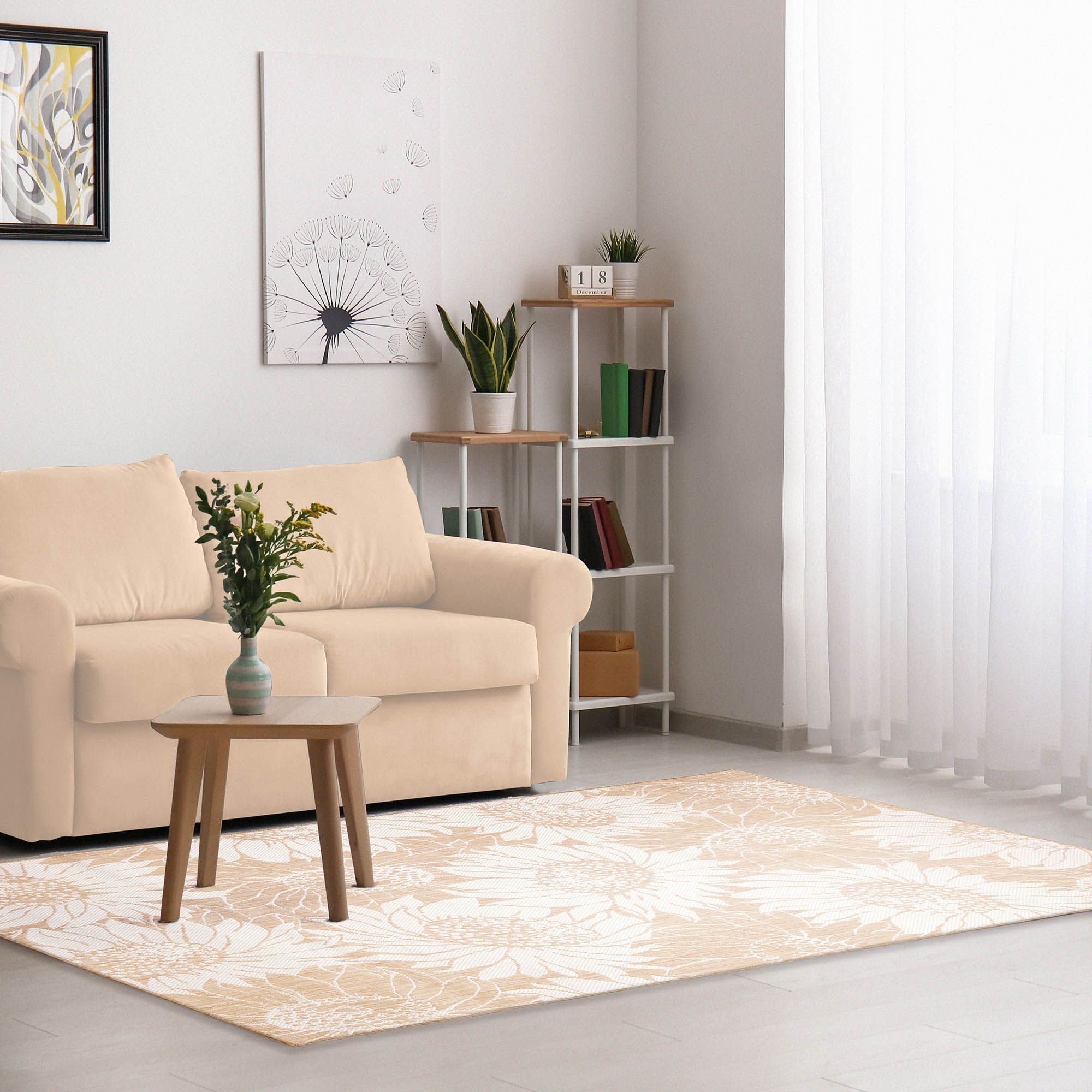 Carmel Sunflower Field Indoor Outdoor Area Rug