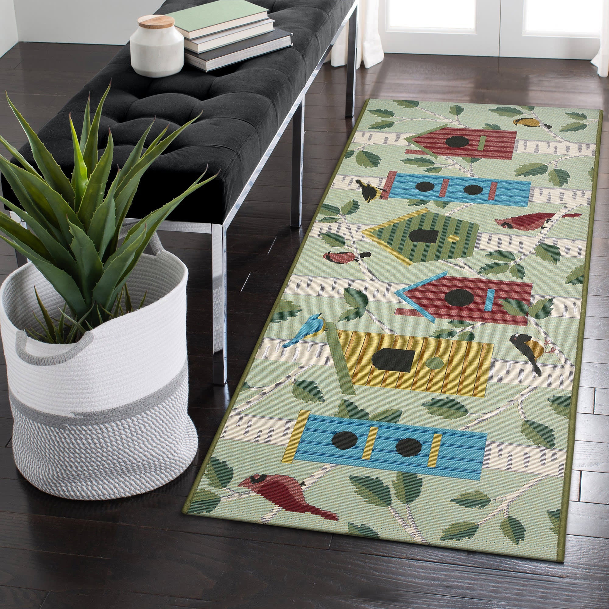 Esencia Bird Condos Indoor Outdoor Mat with Non-Skid Backing