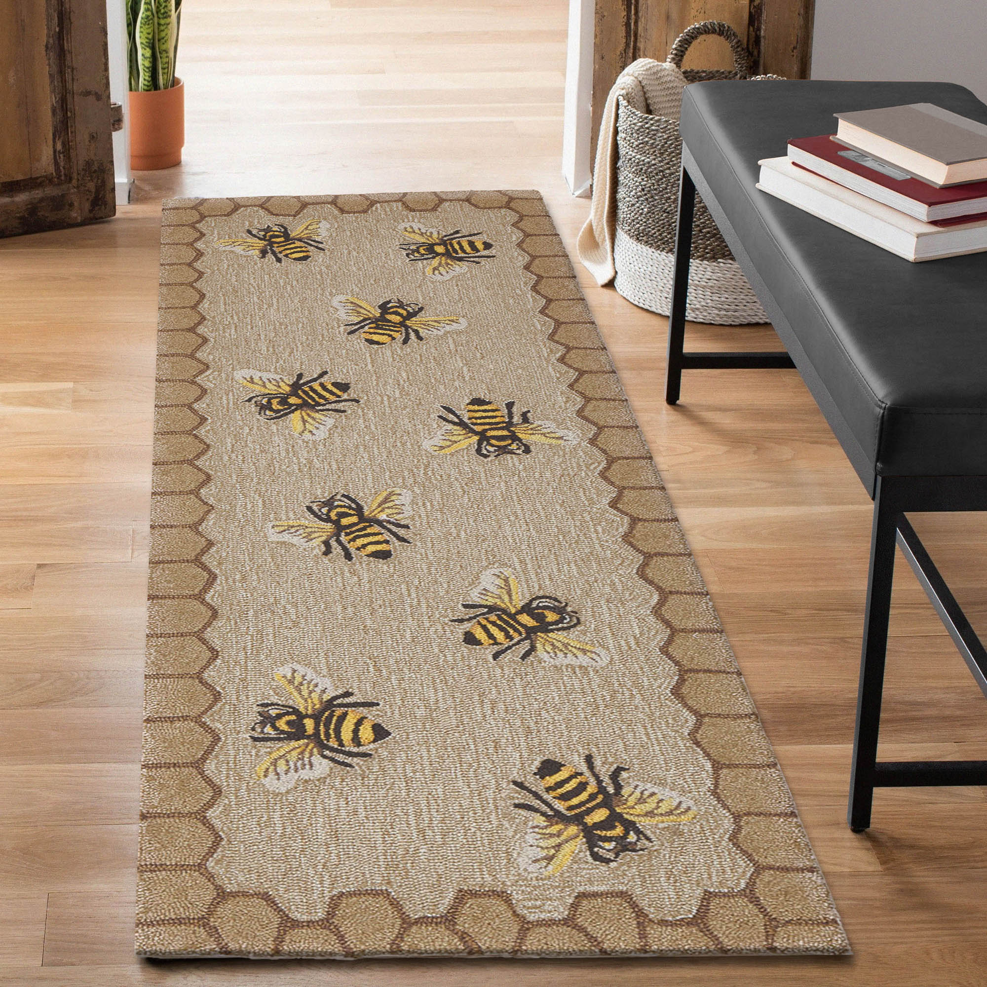 Frontporch Honeycomb Bee Indoor Outdoor Mat