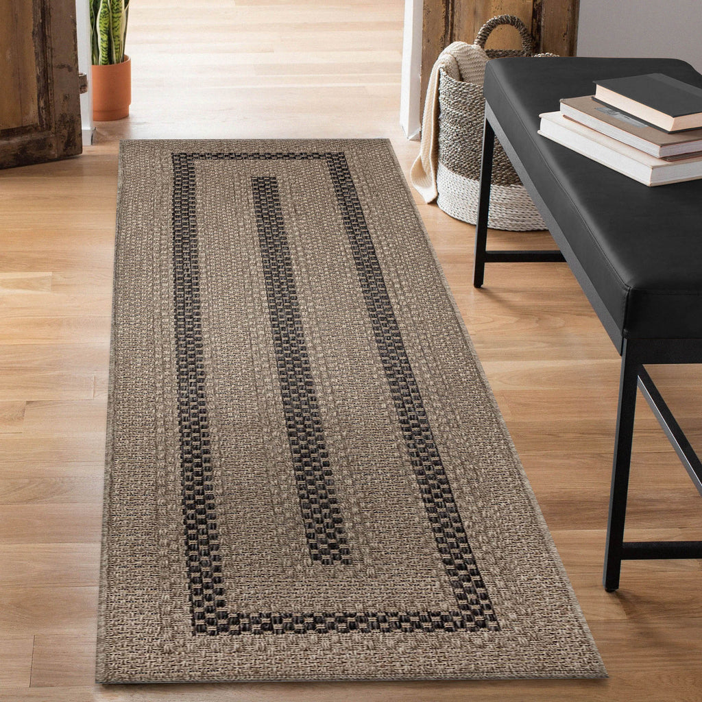 Monaco Multi Border Indoor Outdoor Area Rug