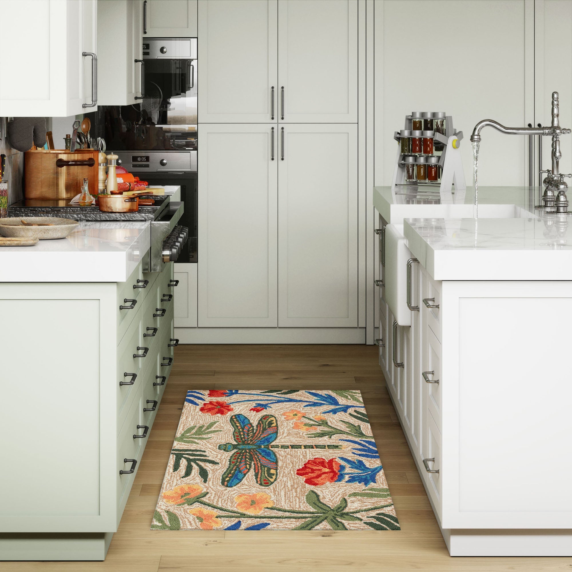 Frontporch Floral Dragonfly Indoor Outdoor Mat