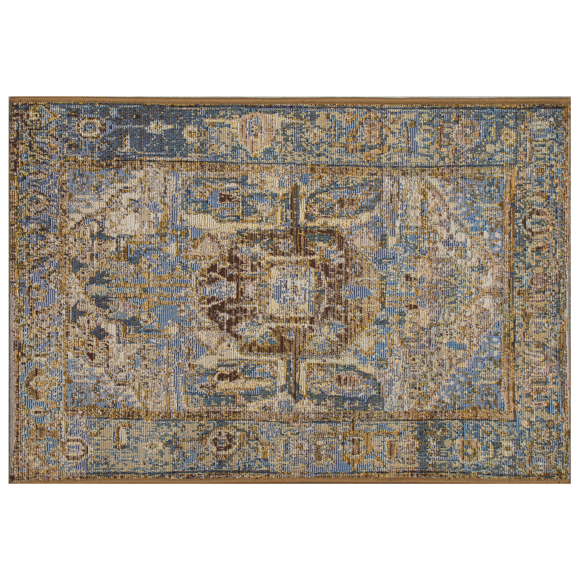 Esencia Heriz Indoor Outdoor Mat with Non-Skid Backing