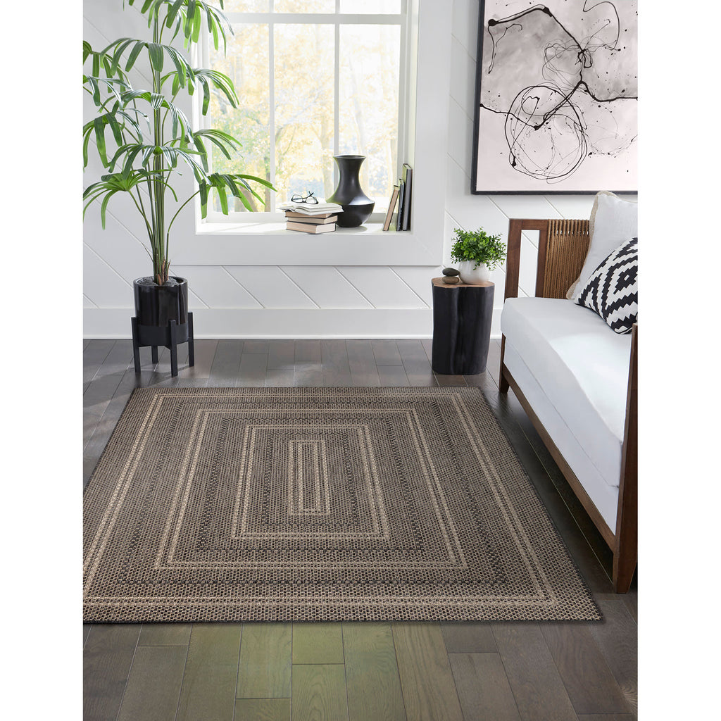 Monaco Multi Border Indoor Outdoor Area Rug