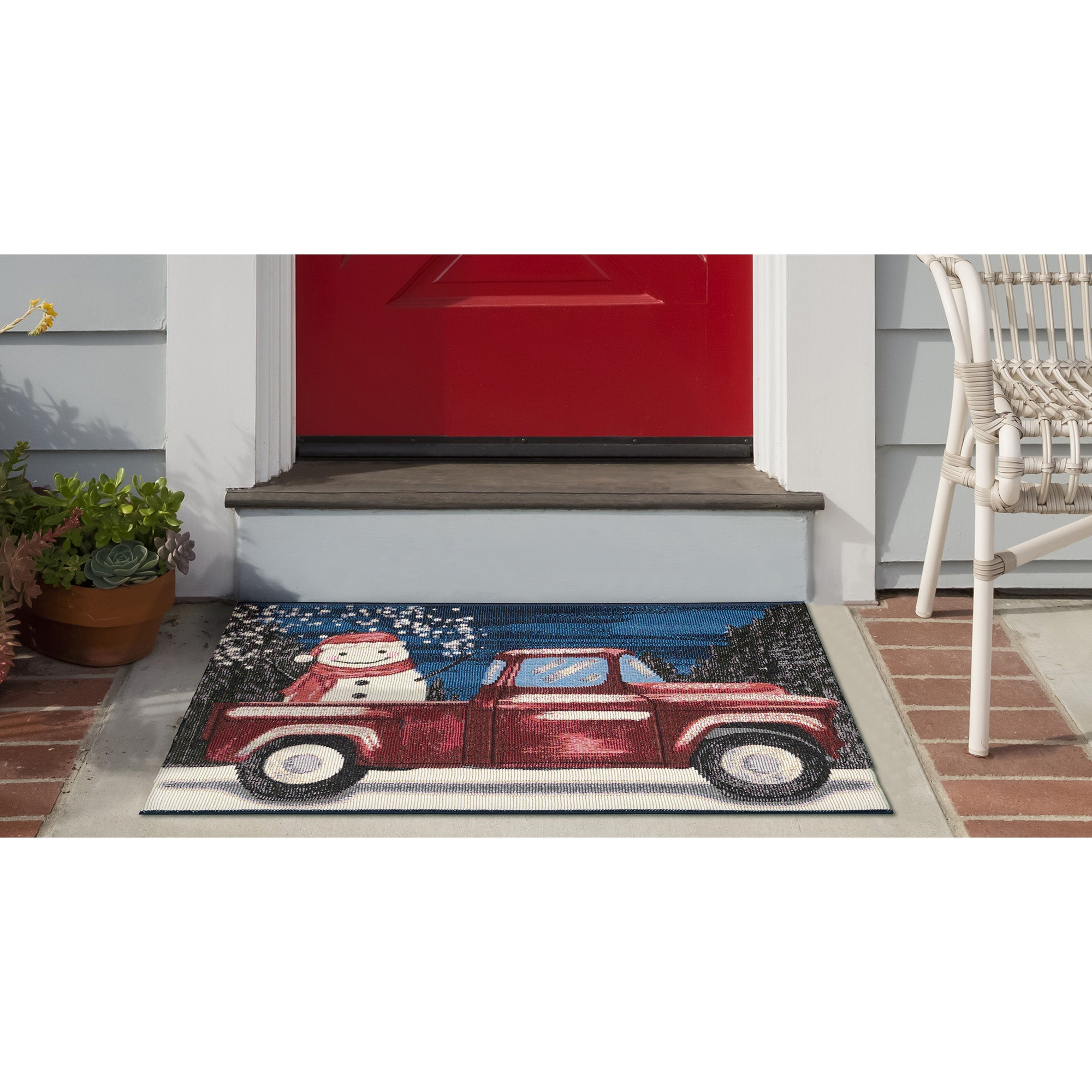 Esencia Truck Load Of Cheer Indoor Outdoor Mat