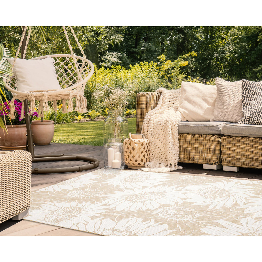 Carmel Sunflower Field Indoor Outdoor Area Rug