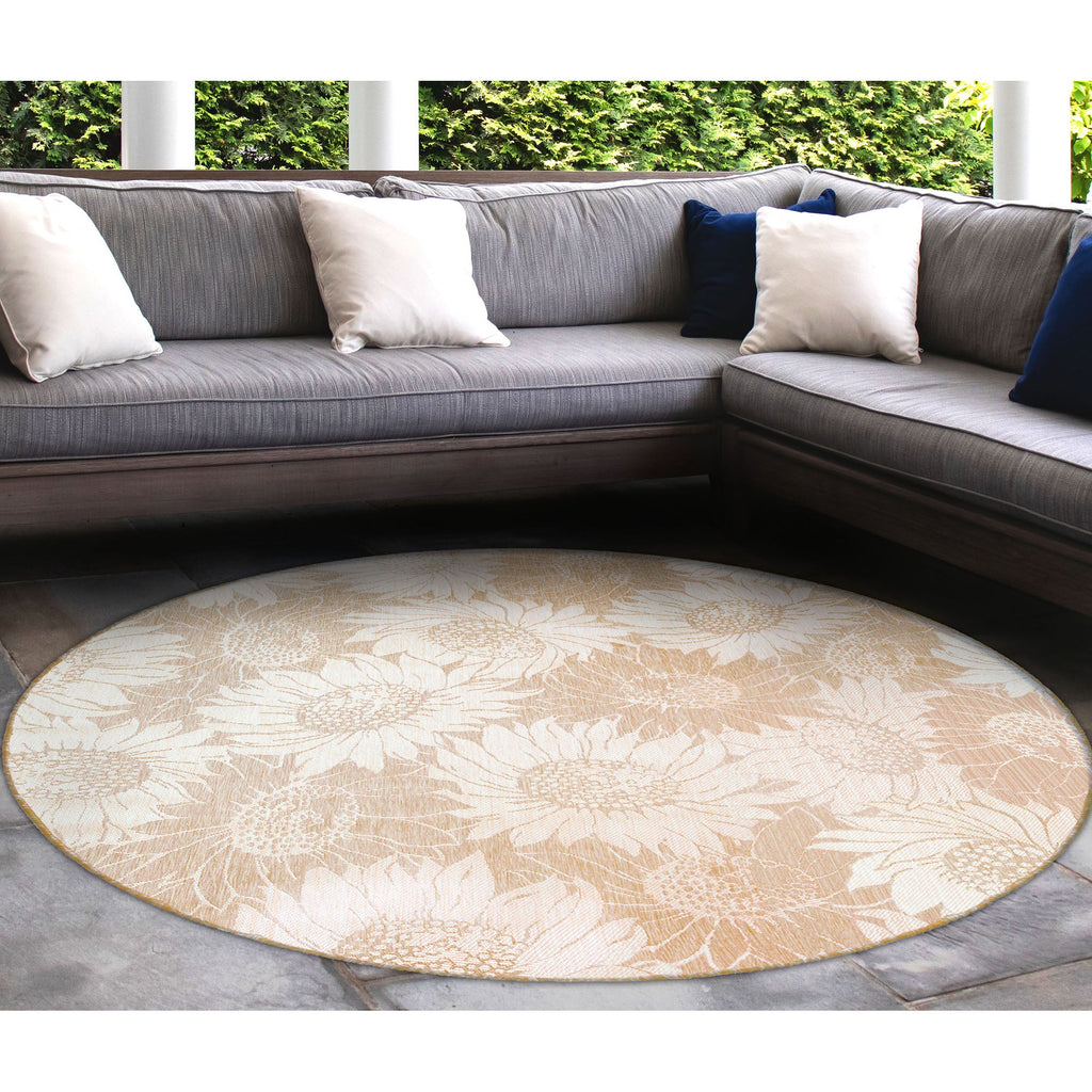 Carmel Sunflower Field Indoor Outdoor Area Rug