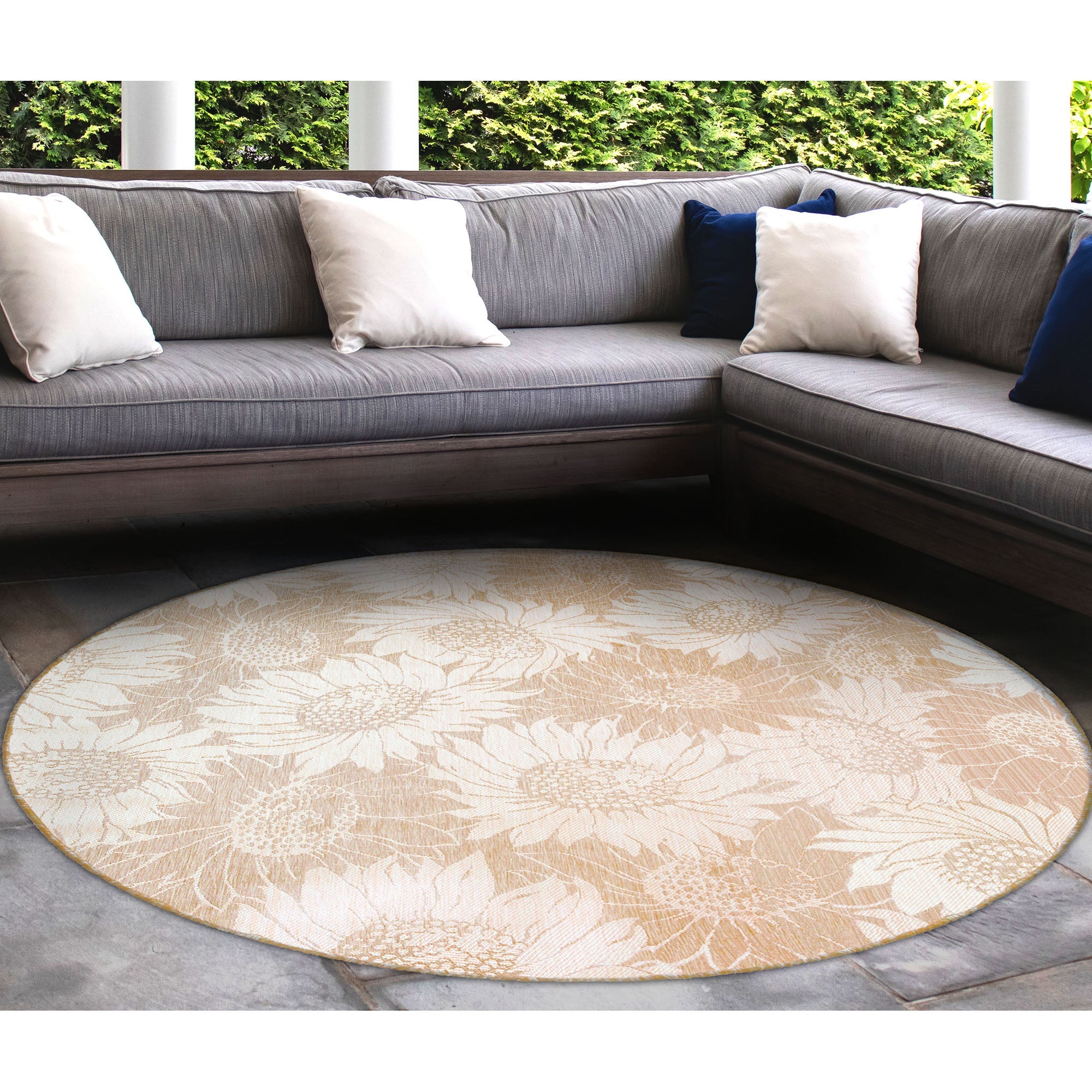 Carmel Sunflower Field Indoor Outdoor Area Rug